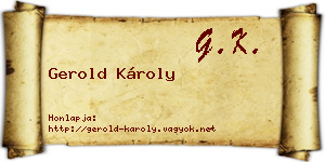 Gerold Károly névjegykártya