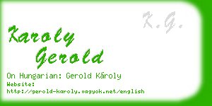 karoly gerold business card