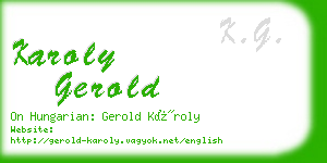 karoly gerold business card